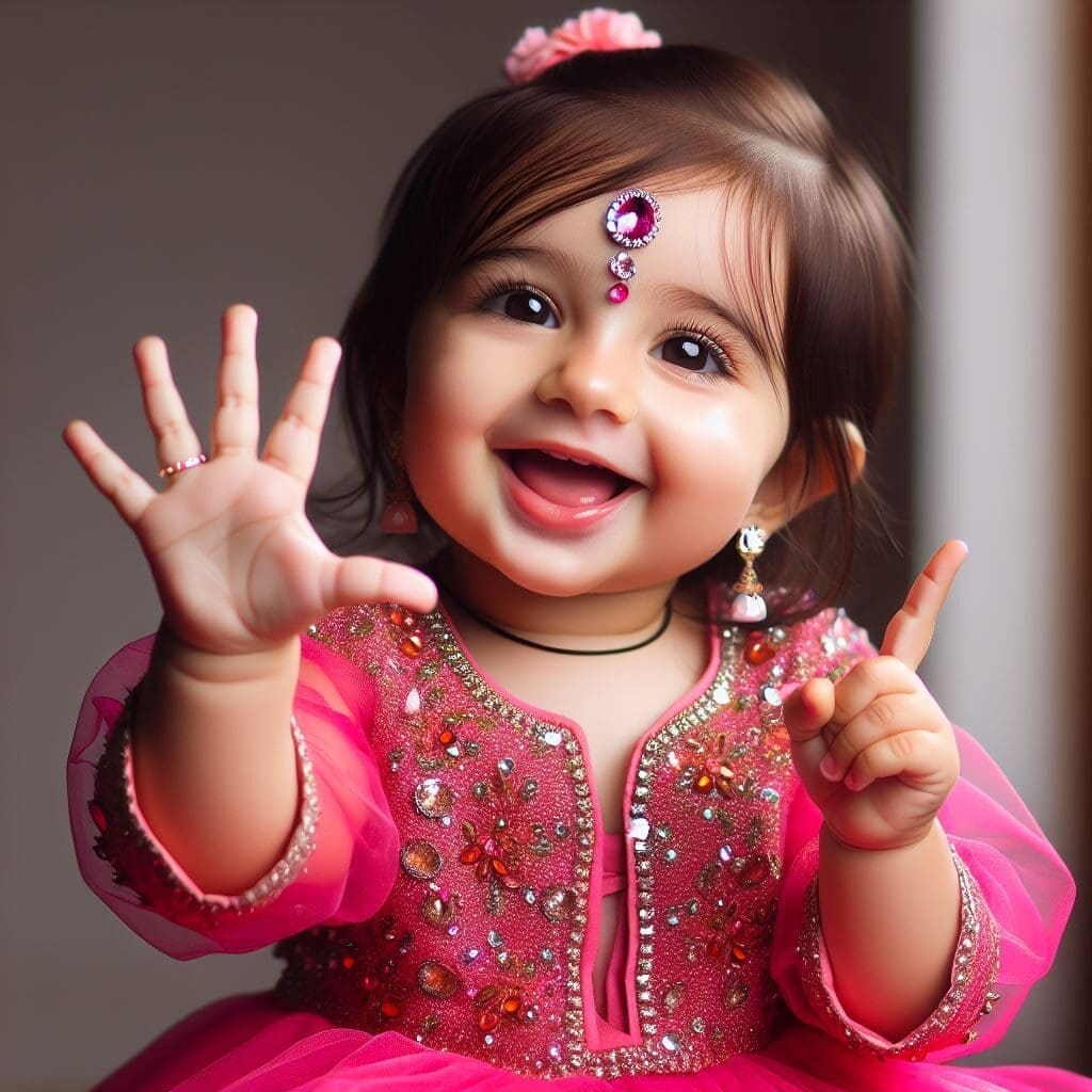 Baby depicting 6 noble qualities