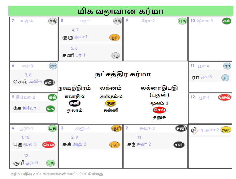 DNA Astrology. Sample Chart. Karma